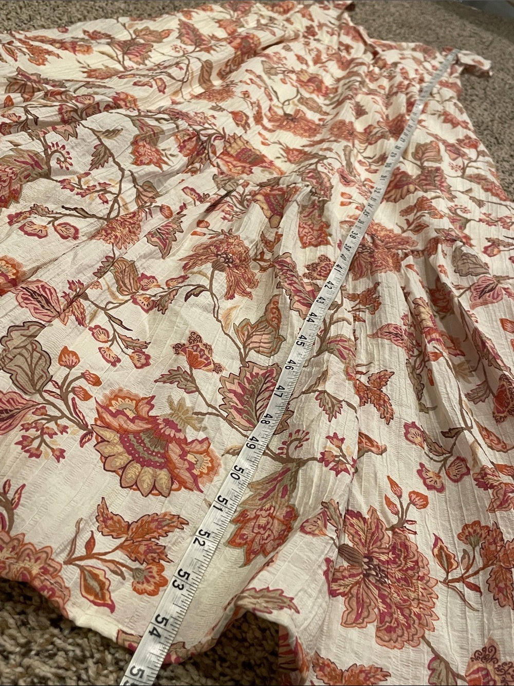 torrid Floral Ruffle Strap Maxi Dress in Cream and Rust L14 - Picture 11 of 12